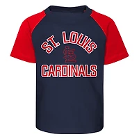 Preschool St. Louis Cardinals Navy/Heather Gray Groundout Baller Raglan T-Shirt & Shorts Set