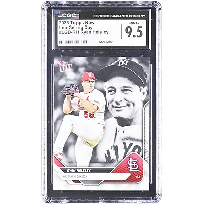 Carte Ryan Helsley St. Louis Cardinals 2025 Topps Now Lou Gehrig Day #LGD-RH authentifiée CGC 9.5