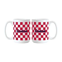 Lot de 2 tasses à logo à carreaux de 15 oz de Logo Brands St. Louis Cardinals