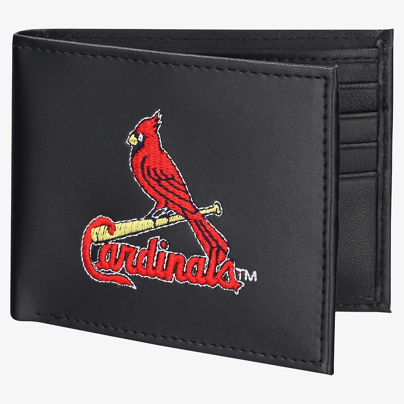 Portefeuille à deux volets en cuir synthétique brodé des Cardinals de Saint-Louis