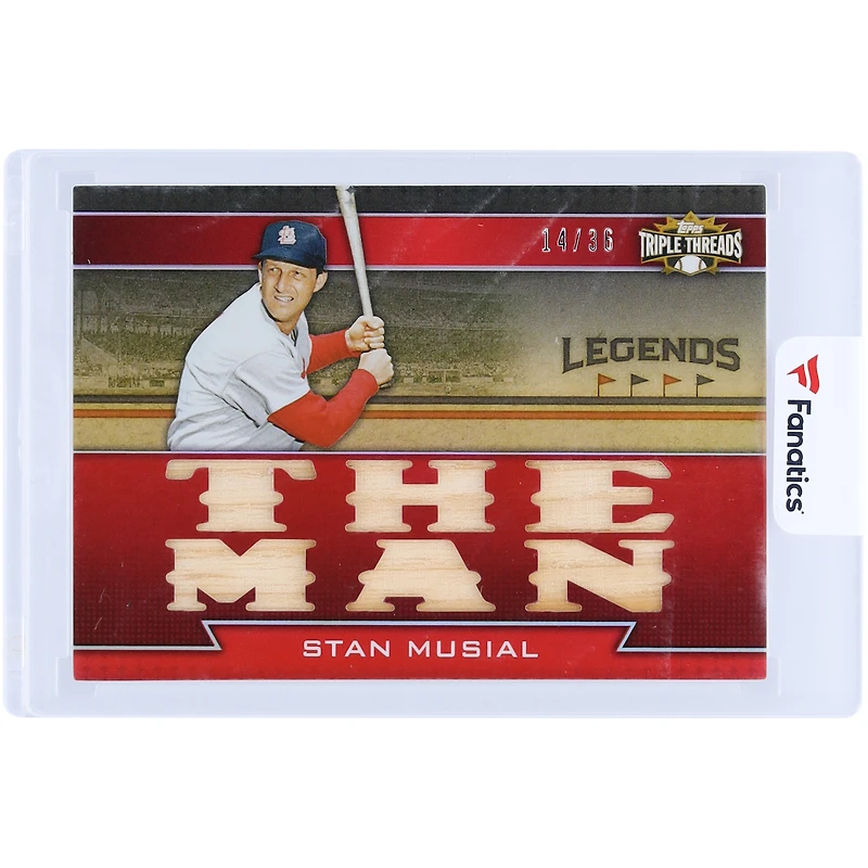 V106832 SLCard Stan Musial St. Louis Cardinals 2011 Topps Triple Threads Multi Game Used Relics #TTRL-14 #14/36 Carte Stan Musial UNS TPP TRADING CARDS 45846 COLTRC CG01BB0991 #147