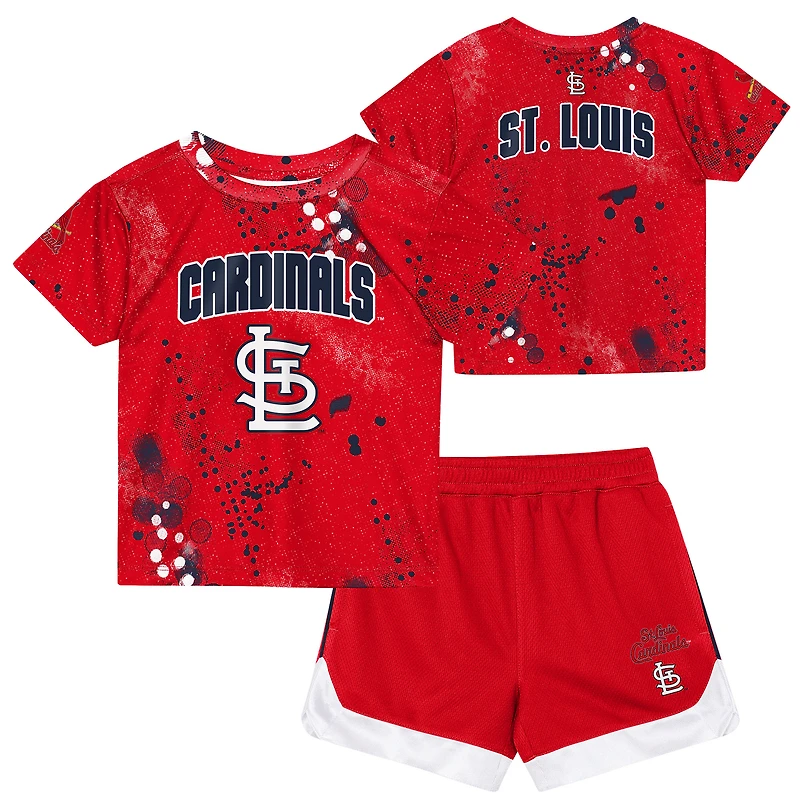 Ensemble t-shirt et short Outerstuff rouge pour tout-petit, motif « Pinch Hitter » des Cardinals de Saint-Louis