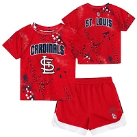 Ensemble t-shirt et short Outerstuff rouge pour tout-petit, motif « Pinch Hitter » des Cardinals de Saint-Louis