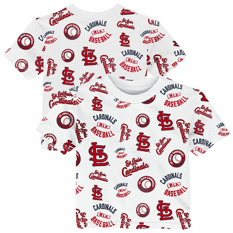 T-shirt blanc Outerstuff pour tout-petit, motif Cardinals de Saint-Louis.