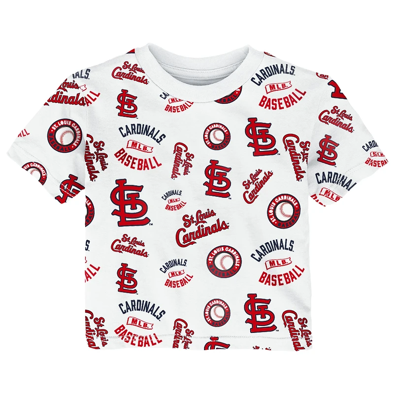 T-shirt blanc Outerstuff pour tout-petit, motif Cardinals de Saint-Louis.
