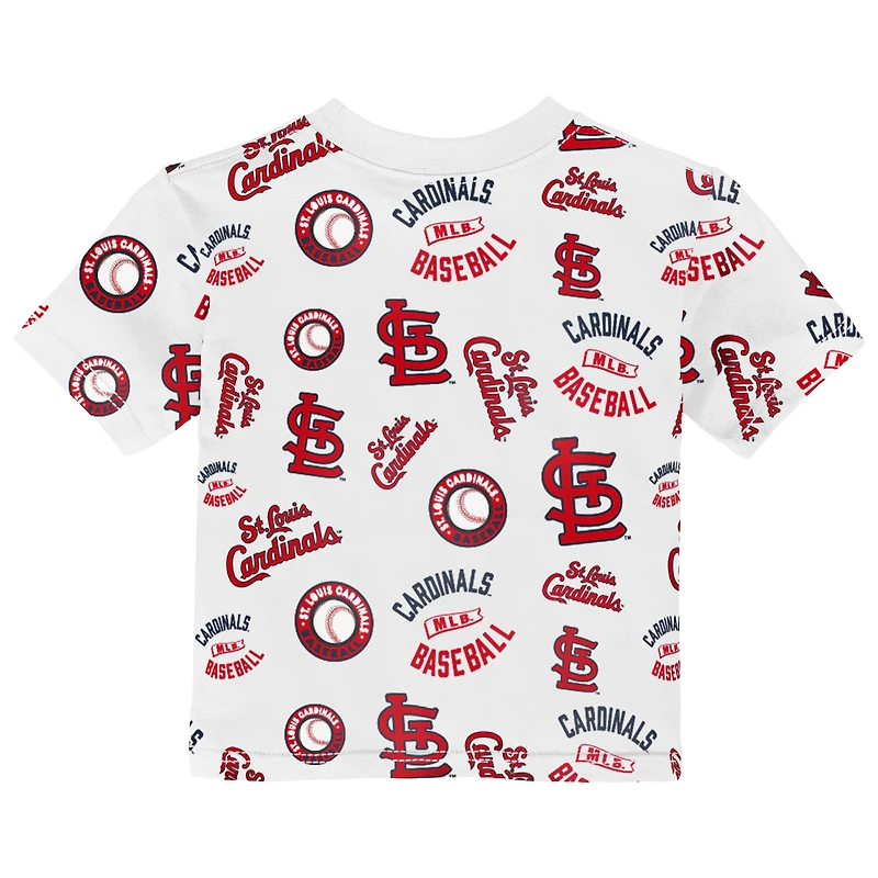 T-shirt blanc Outerstuff pour tout-petit, motif Cardinals de Saint-Louis.