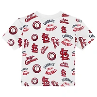 T-shirt blanc Outerstuff pour tout-petit, motif Cardinals de Saint-Louis.