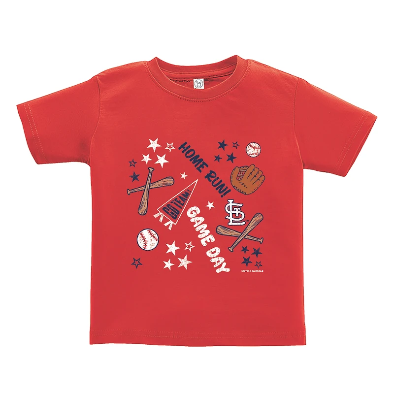 Toddler Soft as a Grape Red St. Louis Cardinals Home Run T-Shirt