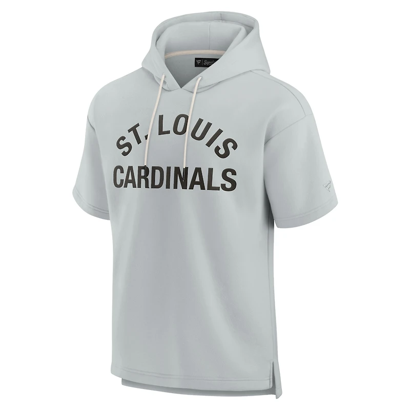 Unisex Fanatics Gray St. Louis Cardinals Elements Super Soft Fleece Short Sleeve Pullover Hoodie