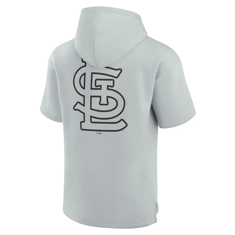 Unisex Fanatics Gray St. Louis Cardinals Elements Super Soft Fleece Short Sleeve Pullover Hoodie