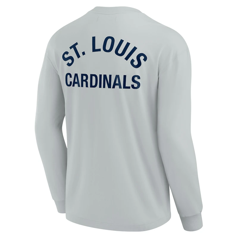 T-shirt unisexe Fanatics gris St. Louis Cardinals Elements super doux à manches longues