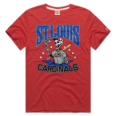 Unisex Homage Red St. Louis Cardinals MLB x Grateful Dead Americana Tri-Blend T-Shirt
