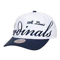 Casquette unisexe Mitchell & Ness blanche/marine St. Louis Cardinals XL Script Pro Crown ajustable