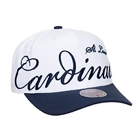 Unisex Mitchell & Ness White/Navy St. Louis Cardinals XL Script Pro Crown Adjustable Hat