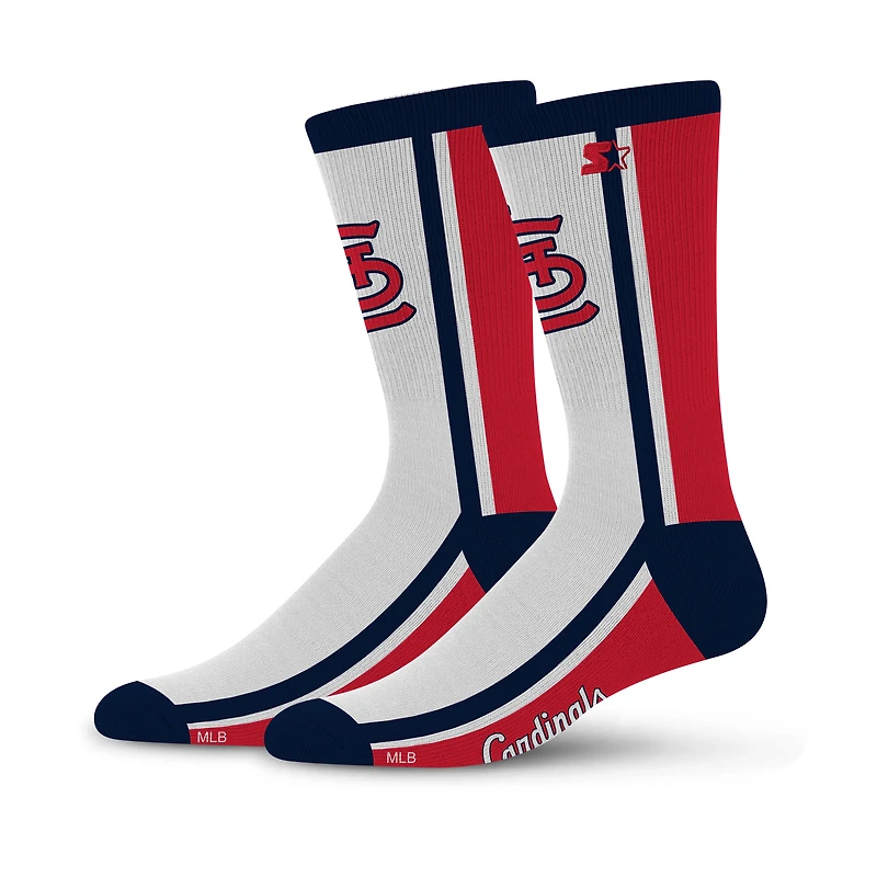 Chaussettes unisexes blanches Starter St. Louis Cardinals Shout Crew