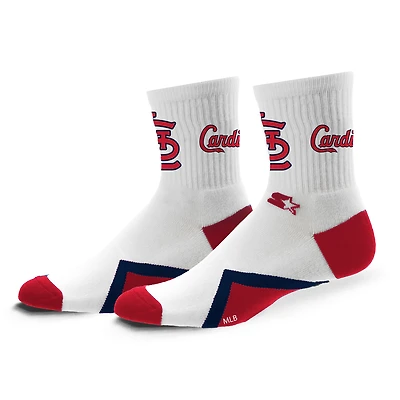 Chaussettes mi-mollet unisexes blanches Starter Striker des Cardinals de St. Louis