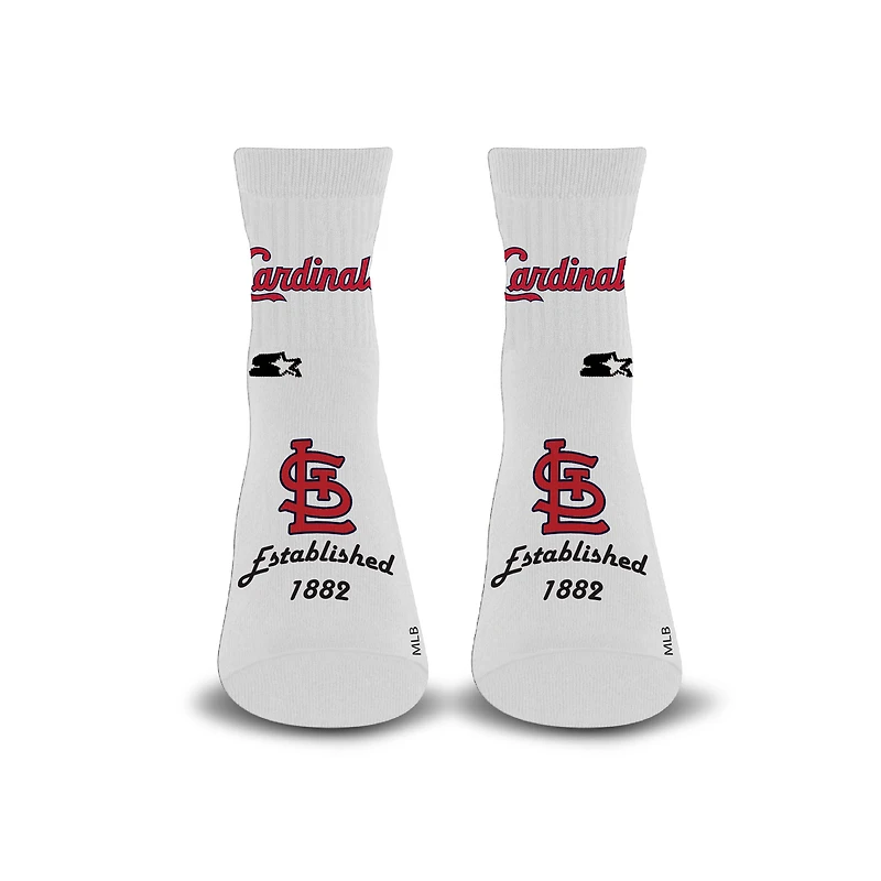 Chaussettes unisexe Starter blanches St. Louis Cardinals Established Stencil