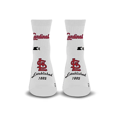 Chaussettes unisexe Starter blanches St. Louis Cardinals Established Stencil