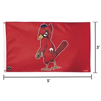 Drapeau de luxe WinCraft St. Louis Cardinals, simple face, 91 x 152 cm, mascotte