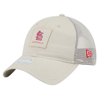 Women's New Era  Light Beige St. Louis Cardinals Square Stitch 9TWENTY Adjustable Hat