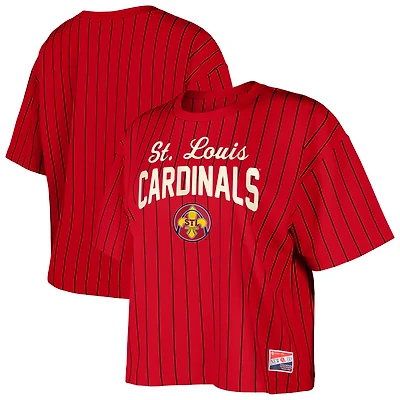 T-shirt court à rayures City Connect Multiplier rouge New Era pour femme des Cardinals de St. Louis