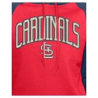 Women's New Era  Red St. Louis Cardinals Cooperstown Collection Cropped Raglan Pullover Hoodie