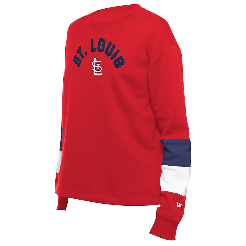 Women's New Era Red St. Louis Cardinals Game Day Color Pullover Sweatshirt