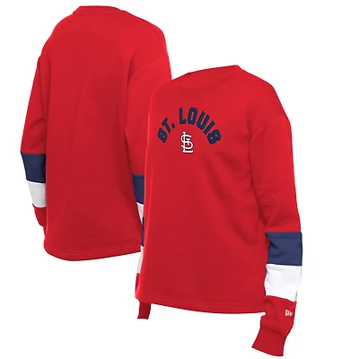 Women's New Era  Red St. Louis Cardinals Game Day Color Pullover Sweatshirt