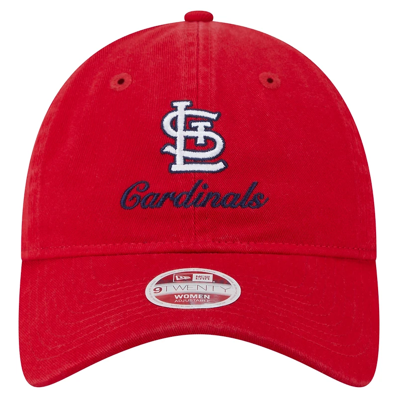 Casquette ajustable New Era rouge St. Louis Cardinals Preppy Team 9TWENTY pour femme