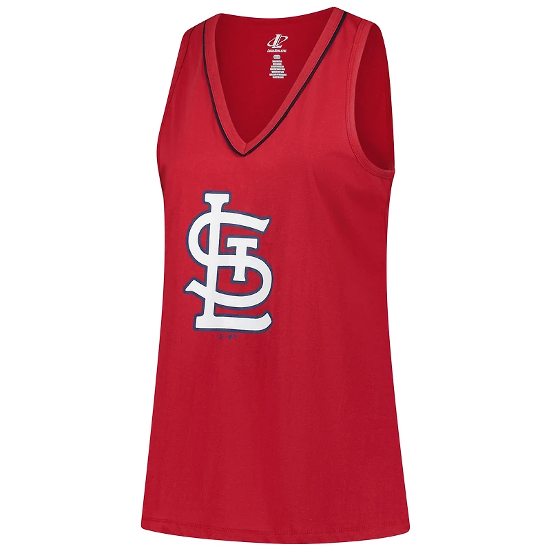 Women's Profile Red St. Louis Cardinals Plus Sized Stellar Win V-Neck Tank Top