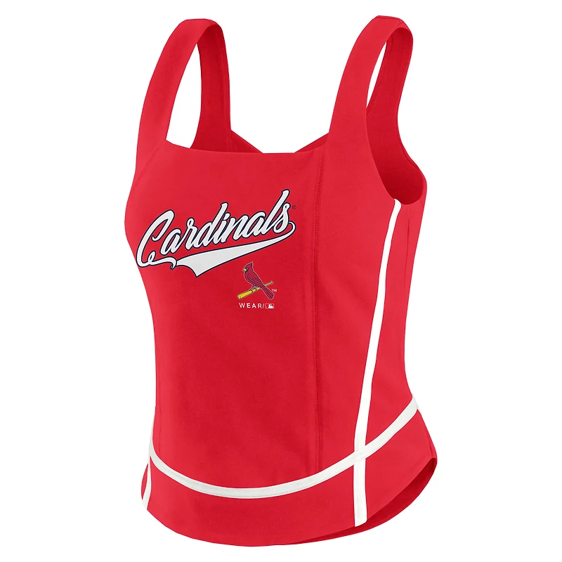 Débardeur à col carré rouge des Cardinals de St. Louis pour femmes WEAR by Erin Andrews