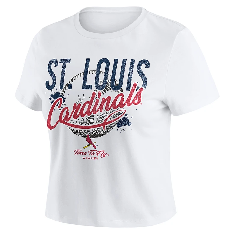 T-shirt court blanc effet vieilli pour bébé des Cardinals de St. Louis femmes par Erin Andrews