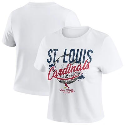 T-shirt court blanc effet vieilli pour bébé des Cardinals de St. Louis femmes par Erin Andrews