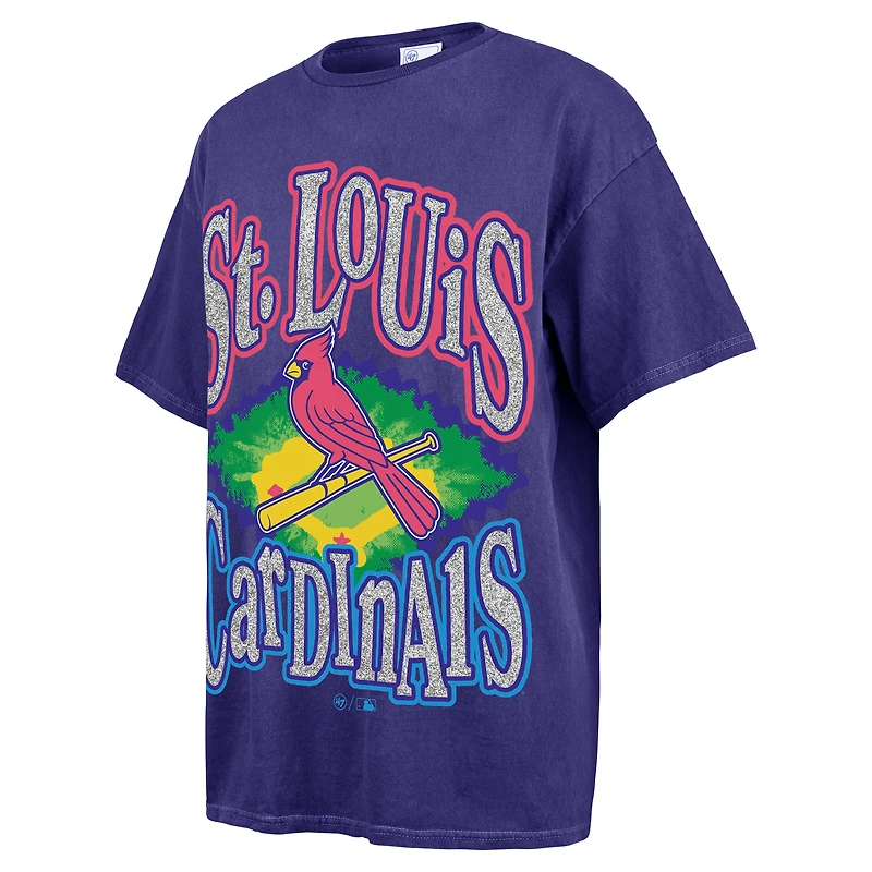 Women's '47 Navy St. Louis Cardinals Flashing Lights Boyfriend T-Shirt