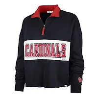 Women's '47 Navy St. Louis Cardinals Remi Quarter-Zip Cropped Top