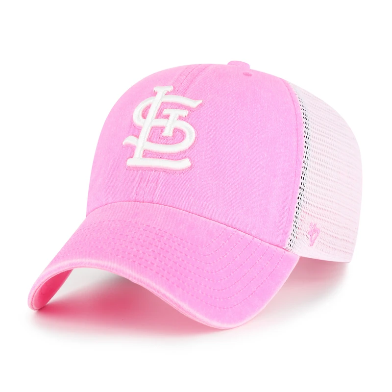 Casquette trucker rose St. Louis Cardinals « 47 » pour femme, modèle « Clean Up », ajustable