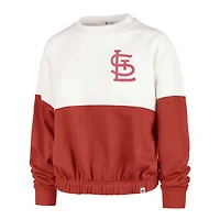 Women's '47 White/Red St. Louis Cardinals Take Two Bonita Pullover Sweatshirt
