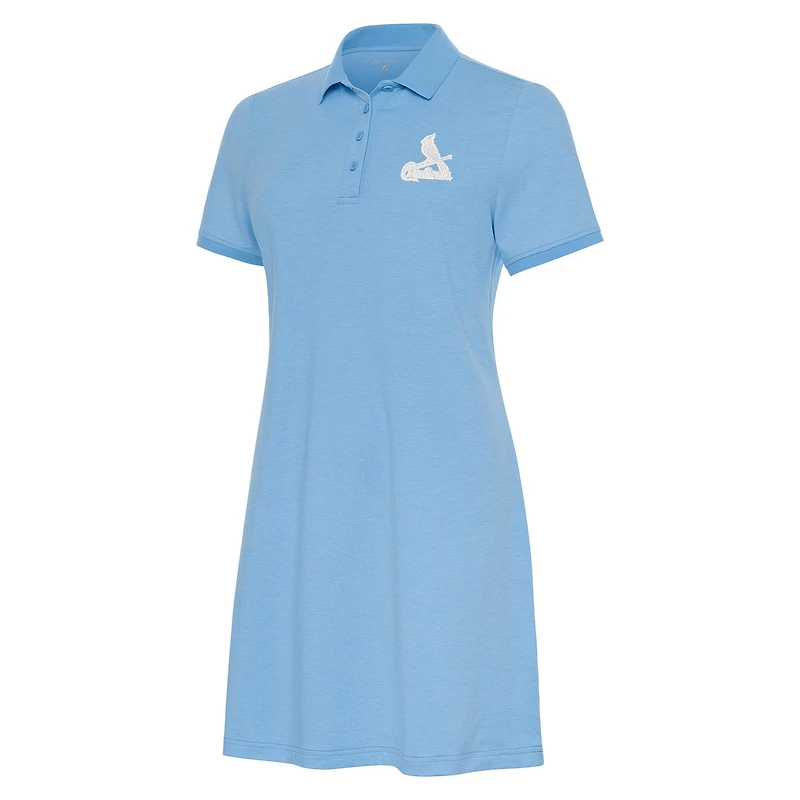 Women's Antigua Light Blue St. Louis Cardinals Play Through Polo Dress
