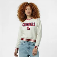 Sweat-shirt Champion crème pour femme, modèle Reverse Weave, à l'effigie des Cardinals de Saint-Louis.
