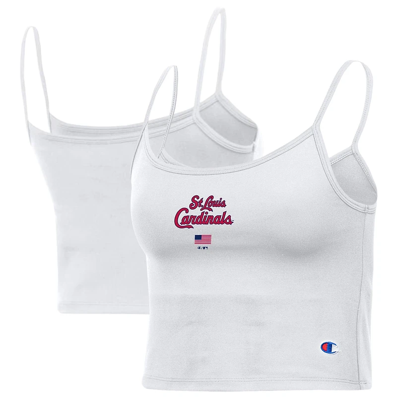 Women's Champion White St. Louis Cardinals America Scoop Tank Top