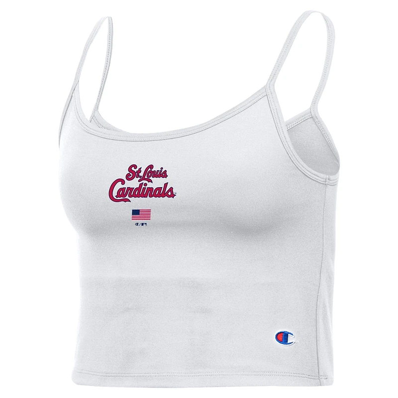 Women's Champion White St. Louis Cardinals America Scoop Tank Top