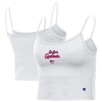 Women's Champion White St. Louis Cardinals America Scoop Tank Top