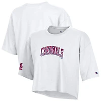 Women's Champion  White St. Louis Cardinals Boyfriend Cropped Americana T-Shirt