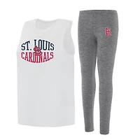 Women's Concepts Sport Charcoal/White St. Louis Cardinals Contend Tank & Leggings Set