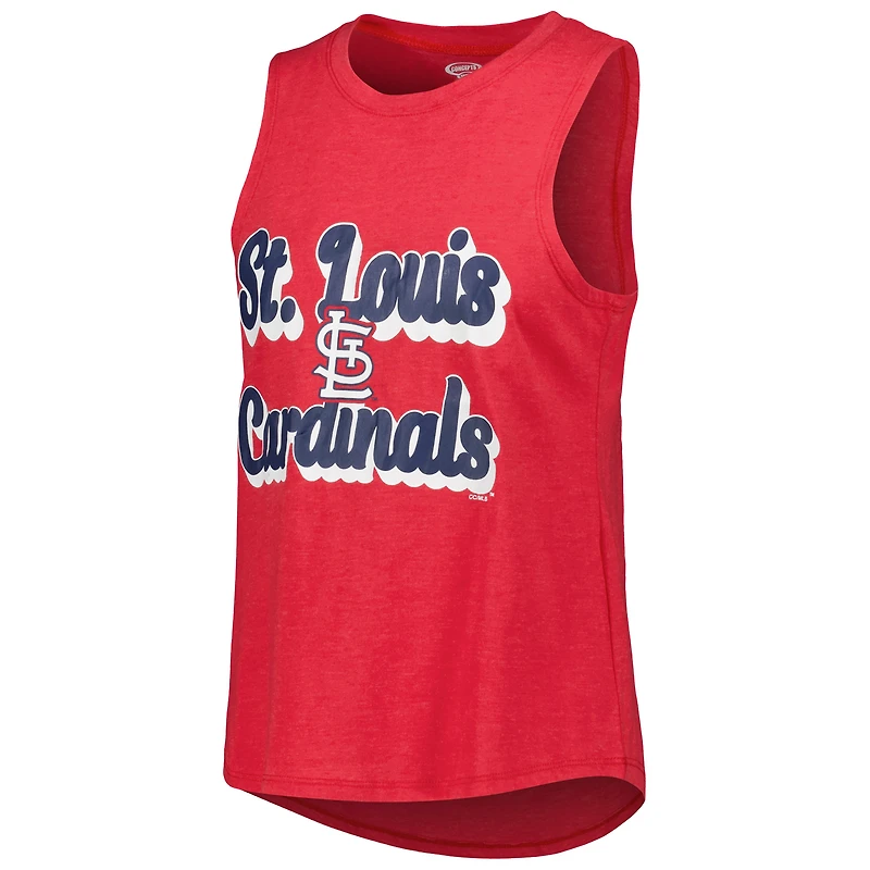 Concepts Sport Ensemble de nuit avec débardeur et pantalon St. Louis Cardinals Wordmark Meter Muscle pour femme Bleu marine/rouge