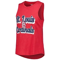 Concepts Sport Ensemble de nuit avec débardeur et pantalon St. Louis Cardinals Wordmark Meter Muscle pour femme Bleu marine/rouge