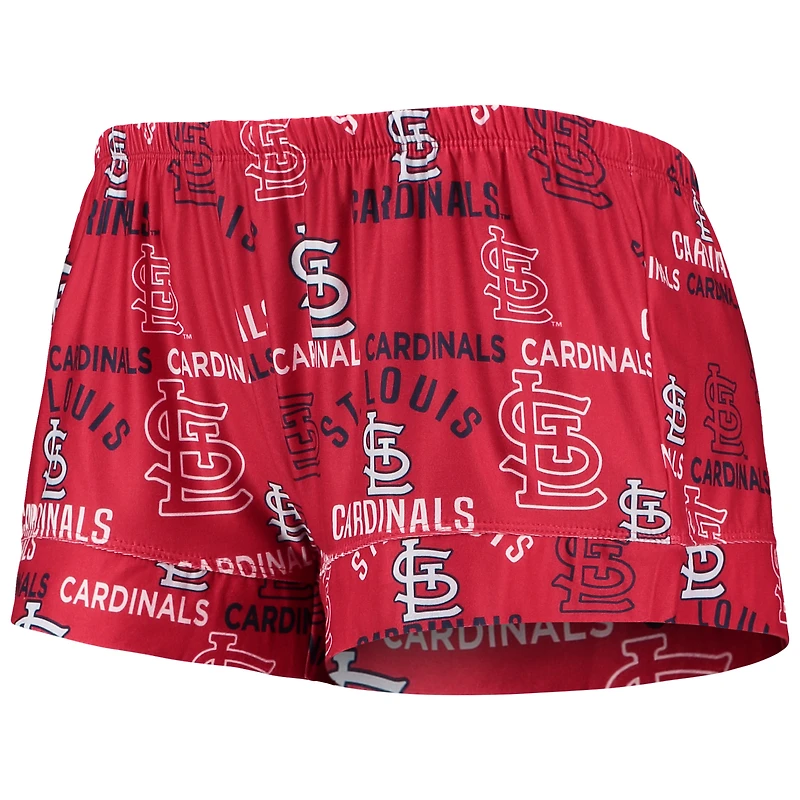Ensemble de nuit pour femme Concepts Sport Red St. Louis Cardinals Flagship Allover Print Top & Shorts