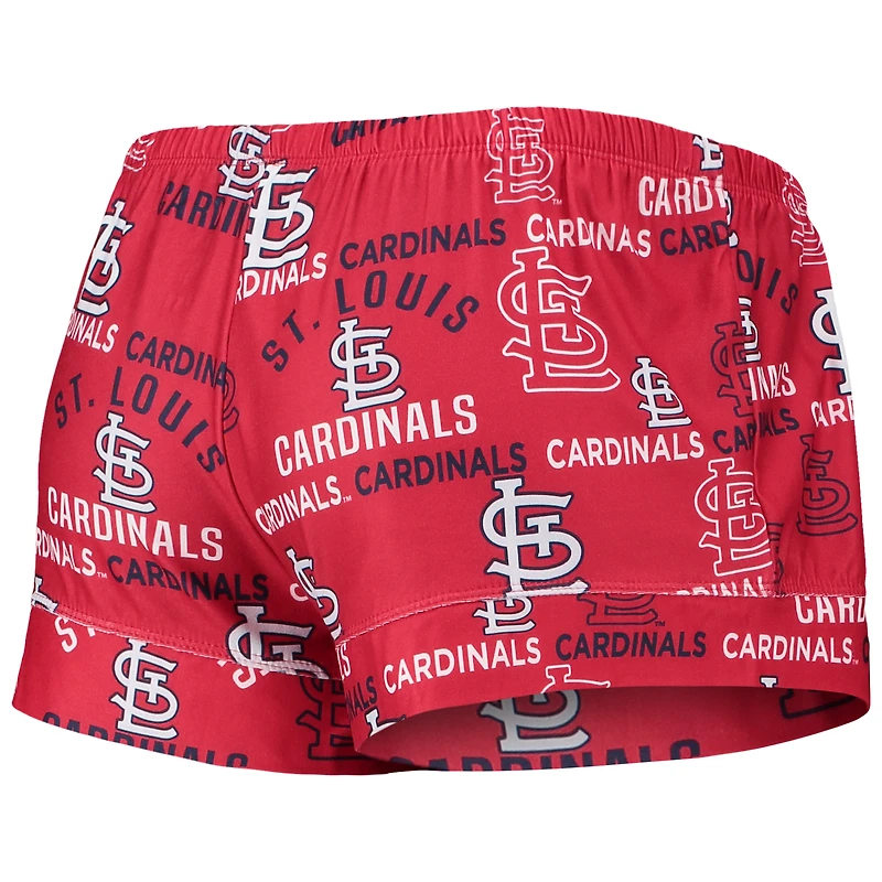 Ensemble de nuit pour femme Concepts Sport Red St. Louis Cardinals Flagship Allover Print Top & Shorts