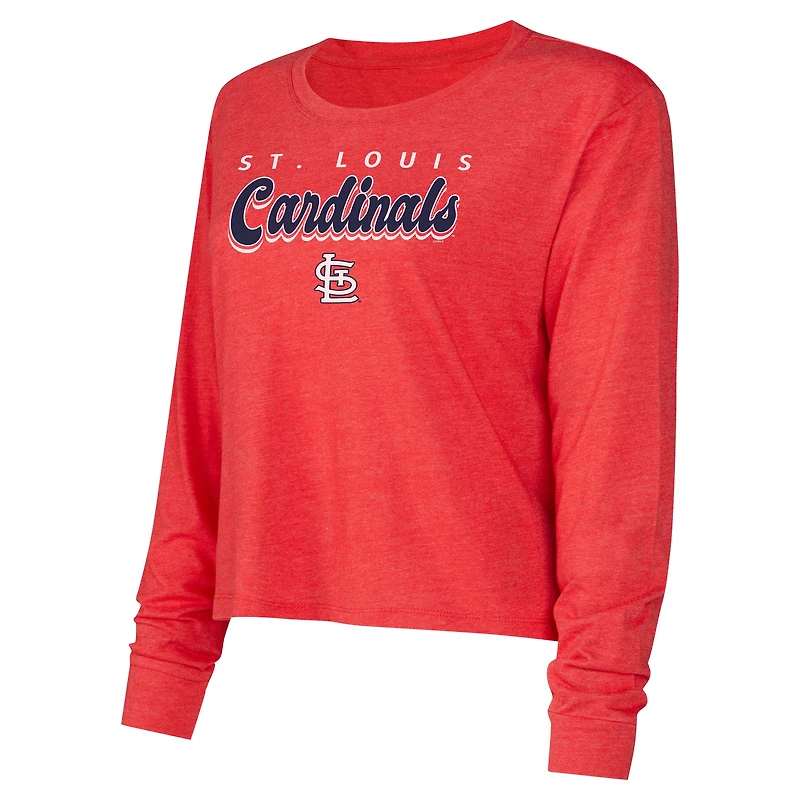 Ensemble t-shirt et short à manches longues en tricot Concepts Sport Red St. Louis Cardinals pour femmes