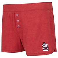 Ensemble t-shirt et short à manches longues en tricot Concepts Sport Red St. Louis Cardinals pour femmes